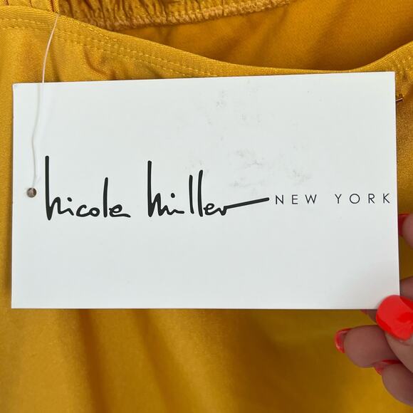 Nicole Miller Women's Swimsuit Size XL Yellow Convertible One Piece Side Ruching - Picture 10 of 11